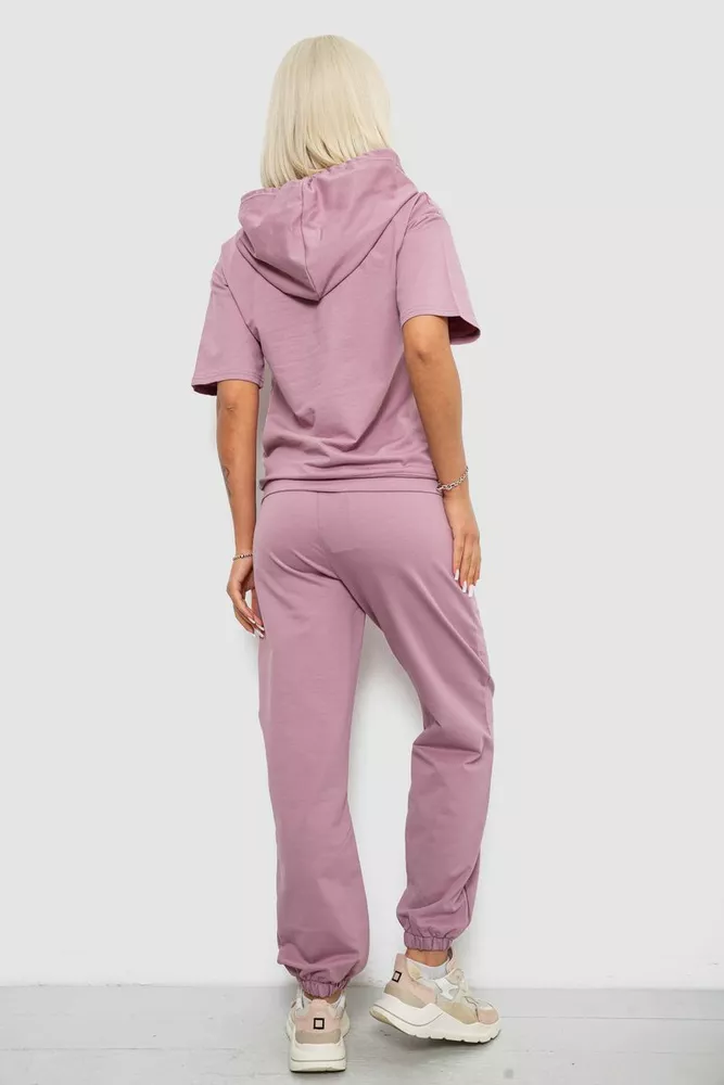 Купить Костюм женский повседневный однотонный, цвет пудровый, 221R105 - Фото №4