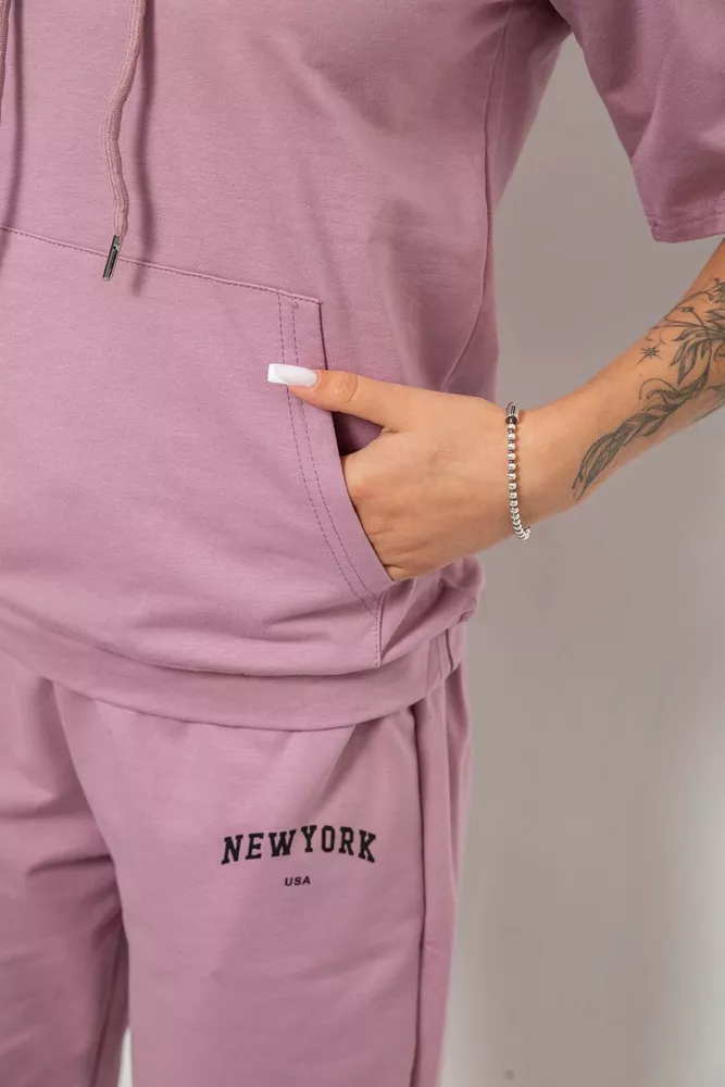 Купить Костюм женский повседневный однотонный, цвет пудровый, 221R105 - Фото №5