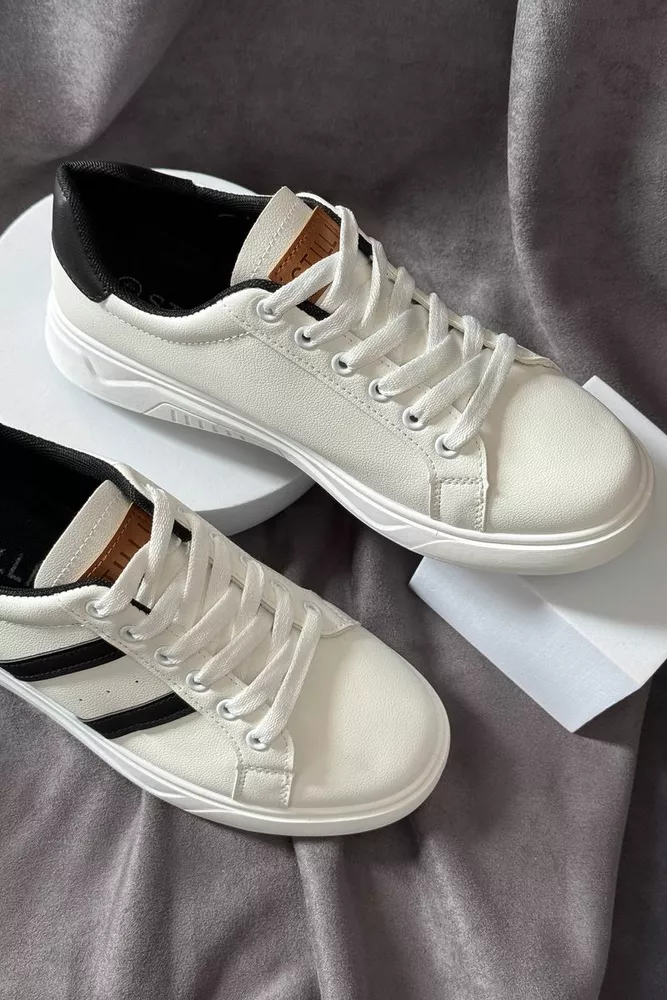 Купить Кеды мужские, цвет бело-черный, 248RR125 - Фото №2