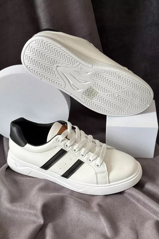 Купить Кеды мужские, цвет бело-черный, 248RR125 - Фото №3