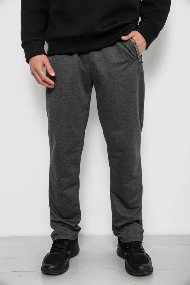 Купить Спортивные штаны мужские однотонные, цвет серый, 244RY-400 оптом - Фото №1