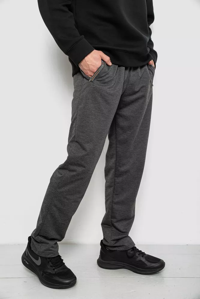 Купить Спортивные штаны мужские однотонные, цвет серый, 244RY-400 оптом - Фото №3