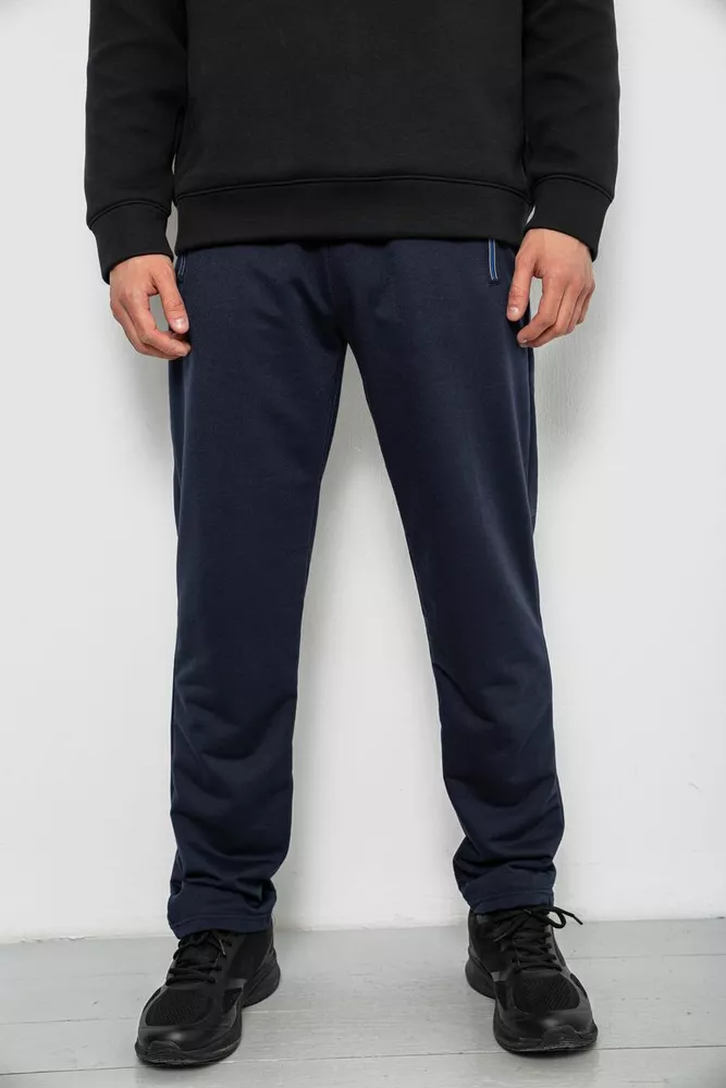 Купити Спортивні штани чоловічі однотонні, колір синій, 244RY-400 - Фото №1