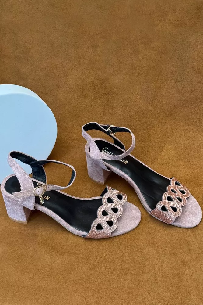 Купити Босоніжки жіночі, колір пудровий, 243RE262 - Фото №2