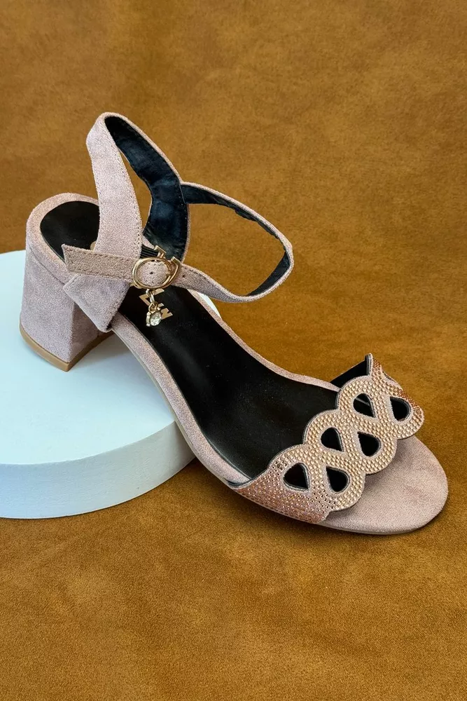 Купити Босоніжки жіночі, колір пудровий, 243RE262 - Фото №3