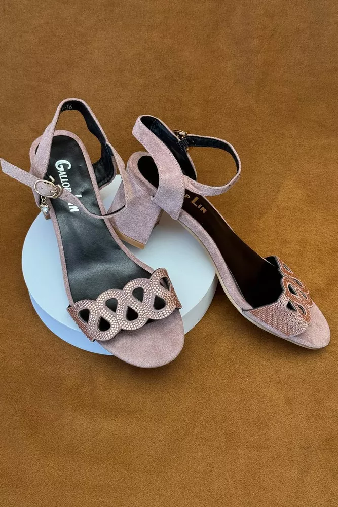 Купити Босоніжки жіночі, колір пудровий, 243RE262 - Фото №4