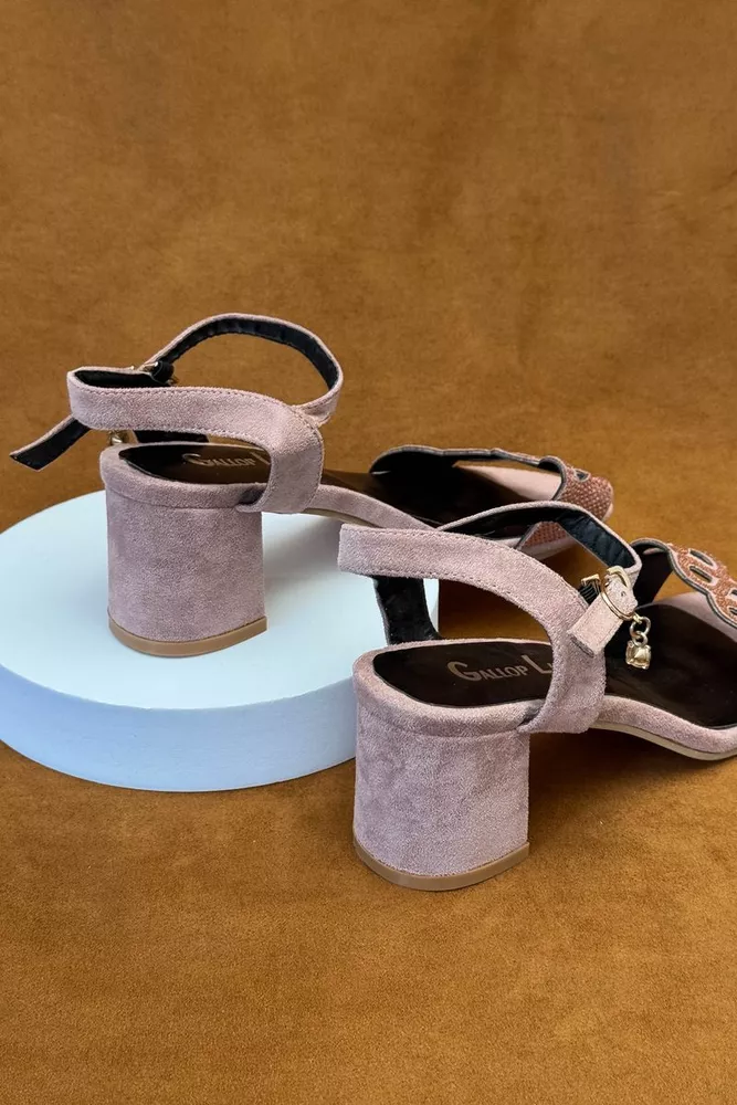 Купити Босоніжки жіночі, колір пудровий, 243RE262 - Фото №5