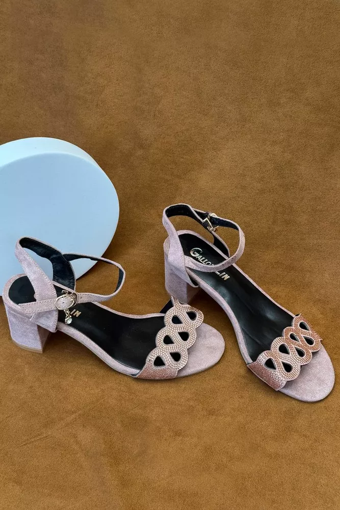 Купити Босоніжки жіночі, колір пудровий, 243RE262 - Фото №1