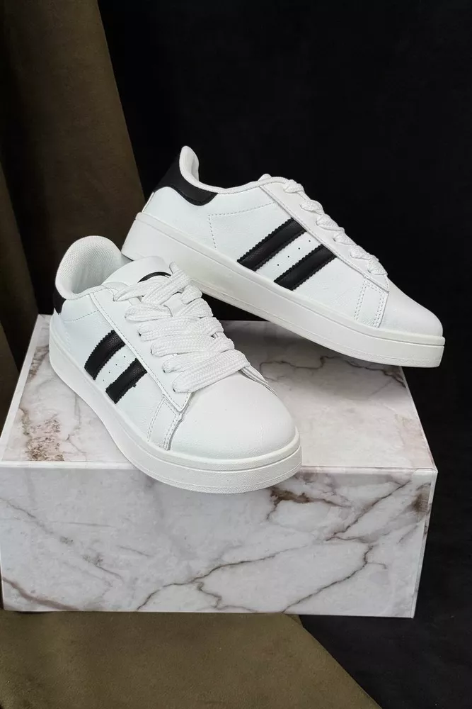 Купити Кеди жіночі, колір біло-чорний, 248RJH100-8 оптом - Фото №3