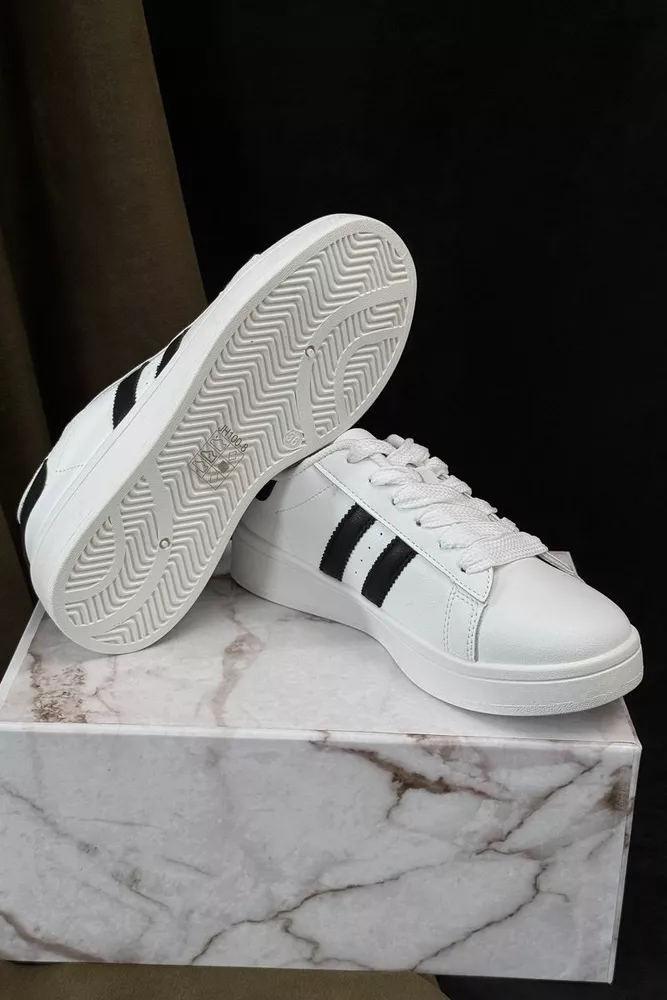 Купити Кеди жіночі, колір біло-чорний, 248RJH100-8 оптом - Фото №5