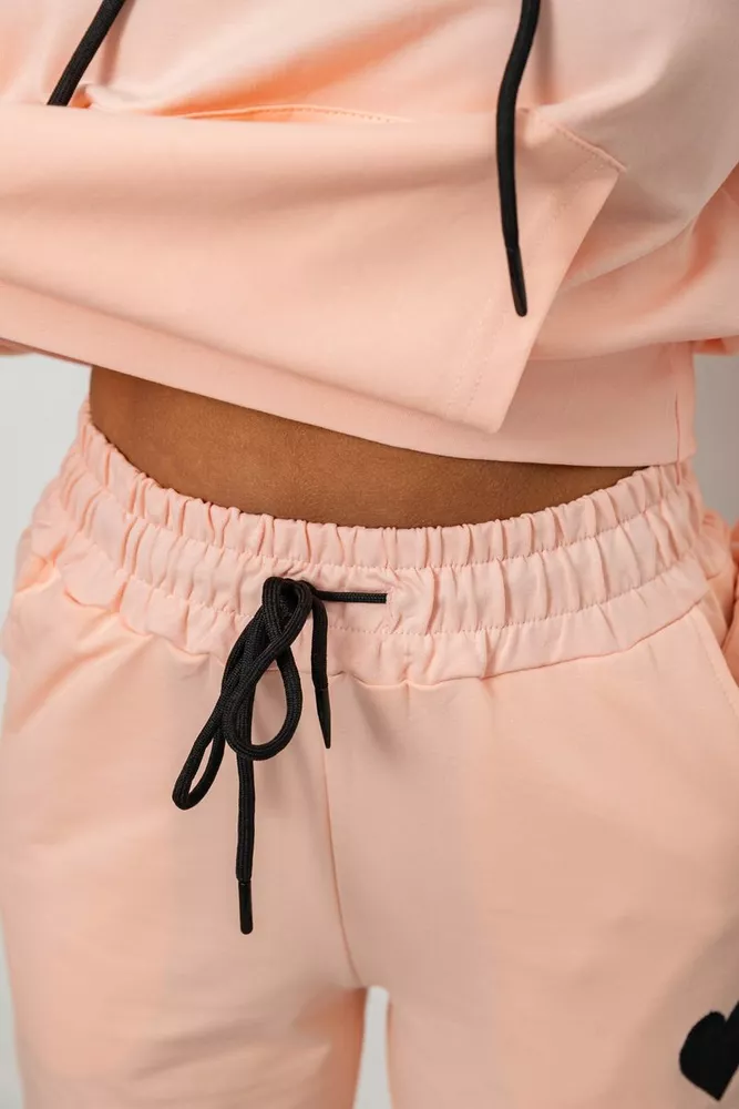 Купити Спортивний костюм жіночий двонитка  -уцінка, колір персиковий, 214R1419-004-U-13 - Фото №6