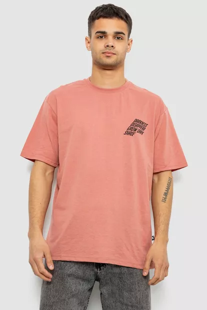 Футболка чоловіча з принтом, колір кораловий, 244R7411