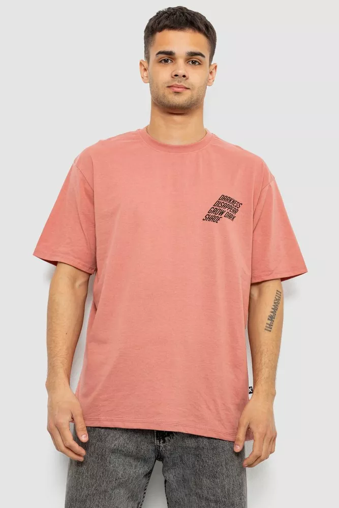 Купить Футболка мужская с принтом, цвет коралловый, 244R7411 - Фото №1