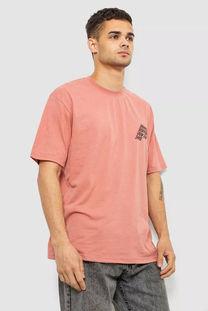 Купить Футболка мужская с принтом, цвет коралловый, 244R7411 - Фото №3