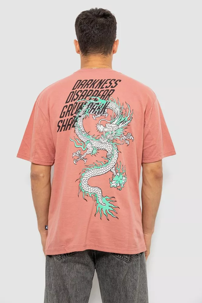 Купить Футболка мужская с принтом, цвет коралловый, 244R7411 - Фото №4