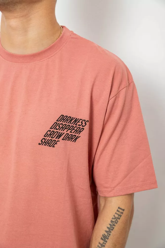 Купить Футболка мужская с принтом, цвет коралловый, 244R7411 - Фото №5