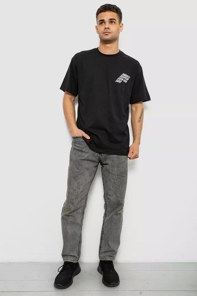 Купить Футболка мужская с принтом, цвет черный, 244R7411 - Фото №2