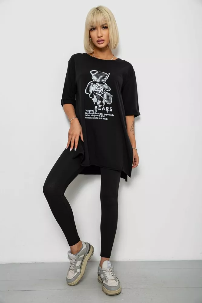 Купить Футболка женская с принтом, цвет черный, 244R2018 - Фото №2