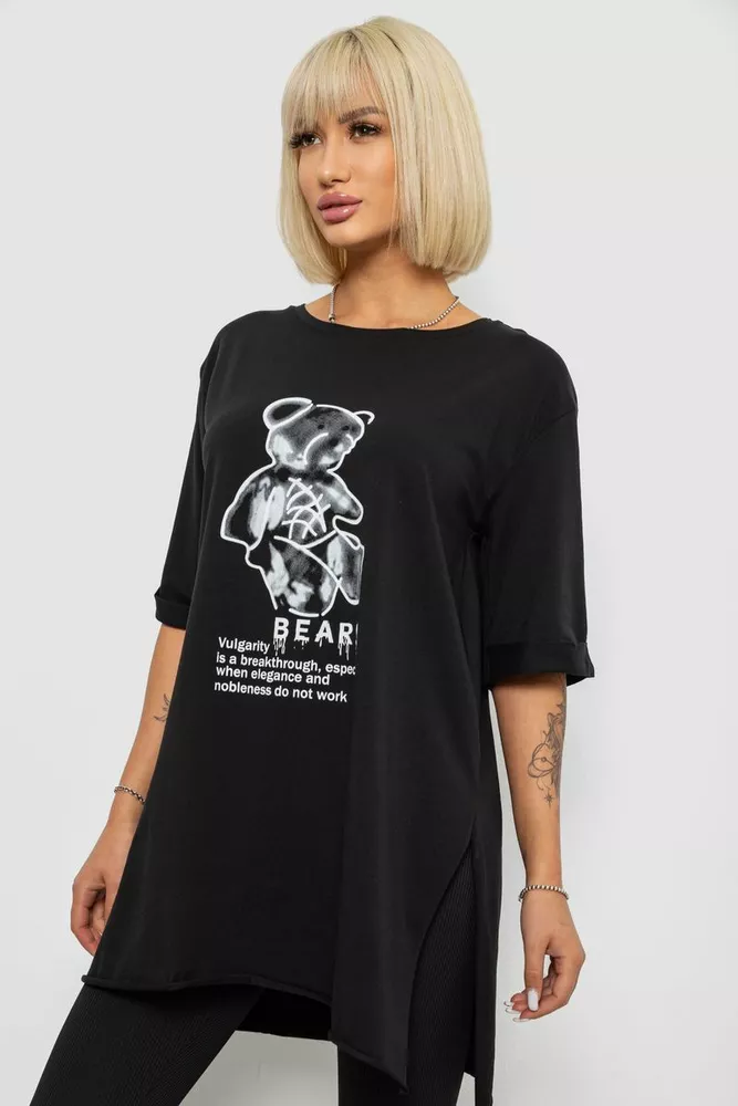 Купить Футболка женская с принтом, цвет черный, 244R2018 - Фото №3