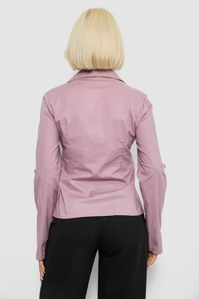 Купить Рубашка женская однотонная  -уценка, цвет пудровый, 230R068-10-U-13 оптом - Фото №4