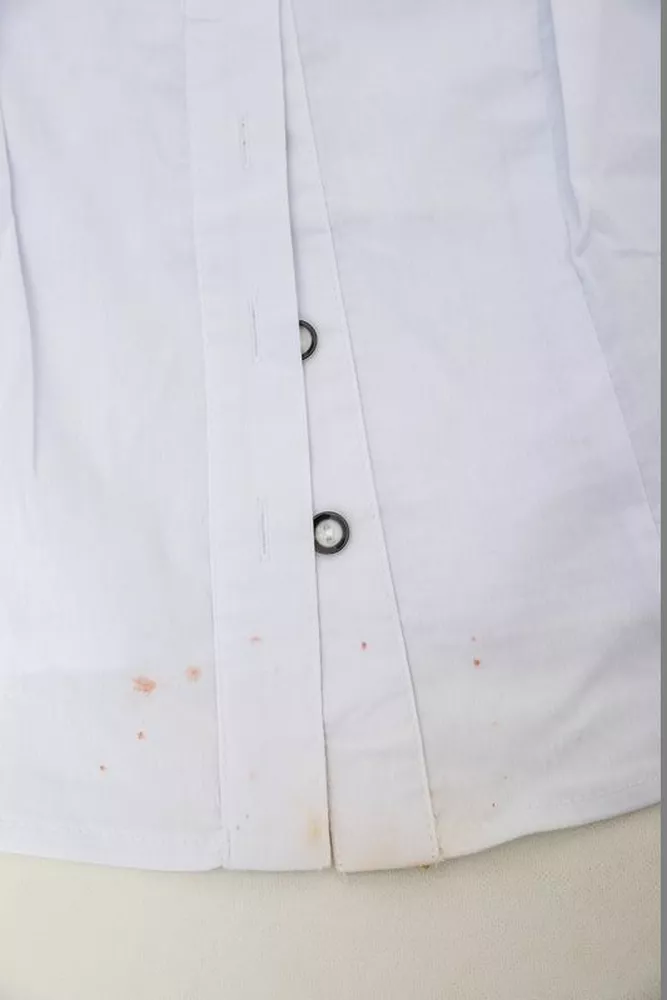 Купити Сорочка жіноча однотонна  -уцінка, колір білий, 230R068-1-U-283 - Фото №7