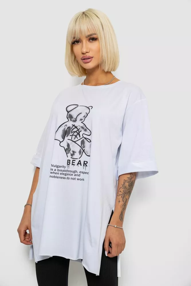Купить Футболка женская с принтом, цвет белый, 244R2018 - Фото №3