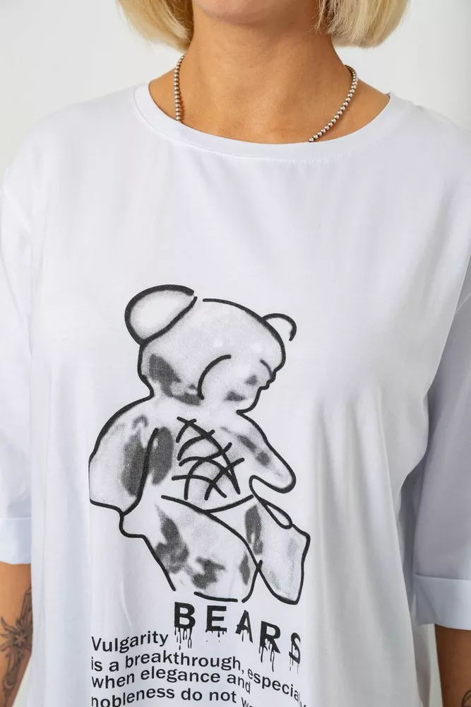 Купить Футболка женская с принтом, цвет белый, 244R2018 - Фото №5