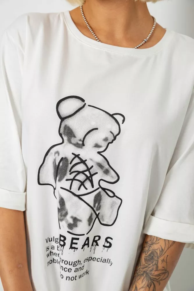 Купить Футболка женская с принтом, цвет молочный, 244R2018 - Фото №5