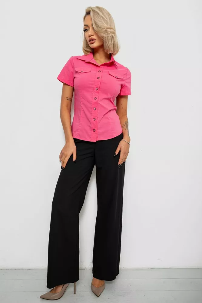 Купити Сорочка жіноча однотонна  -уцінка, колір рожевий, 230R068-11-U-96 оптом - Фото №2