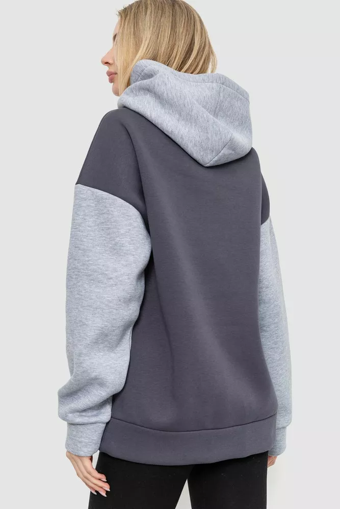 Купити Худі жіночий на флісі, колір сірий, 102R312 оптом - Фото №4