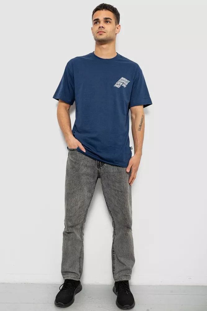Купить Футболка мужская с принтом, цвет синий, 244R7411 - Фото №2