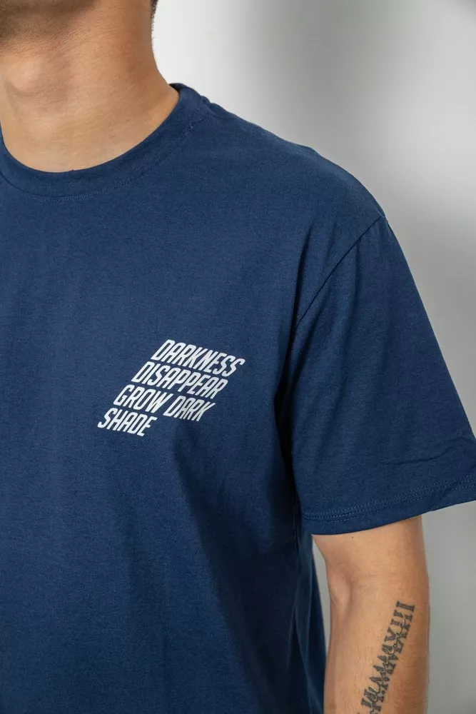 Купить Футболка мужская с принтом, цвет синий, 244R7411 - Фото №5