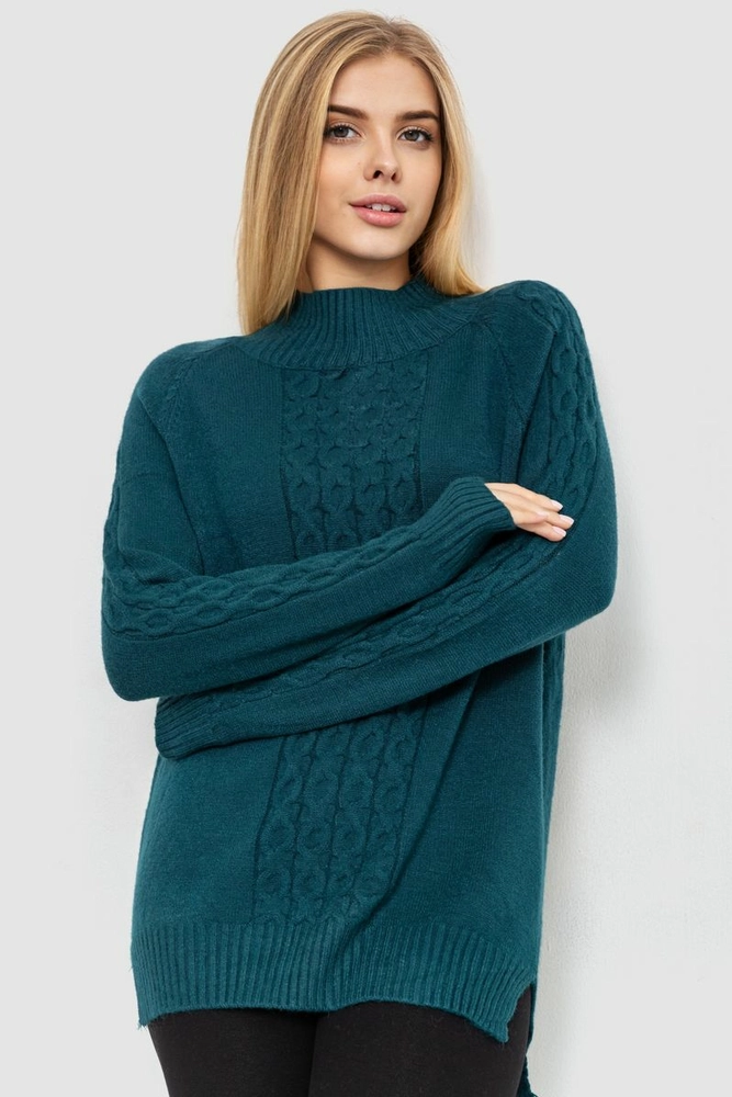 Купить Свитер женский, цвет изумрудный, 221R20PCS7 - Фото №1