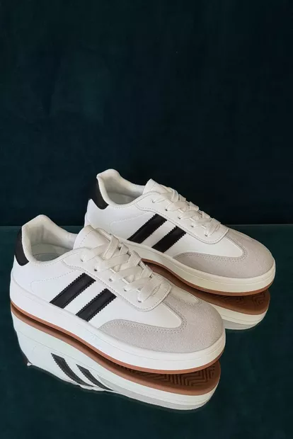 Кросівки жіночі екошкіра, колір біло-сірий, 248RJH700-7