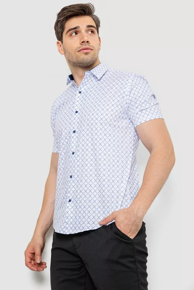 Купити Сорочка чоловіча з принтом  -уцінка, колір білий, 214R7330-U-1 оптом - Фото №3