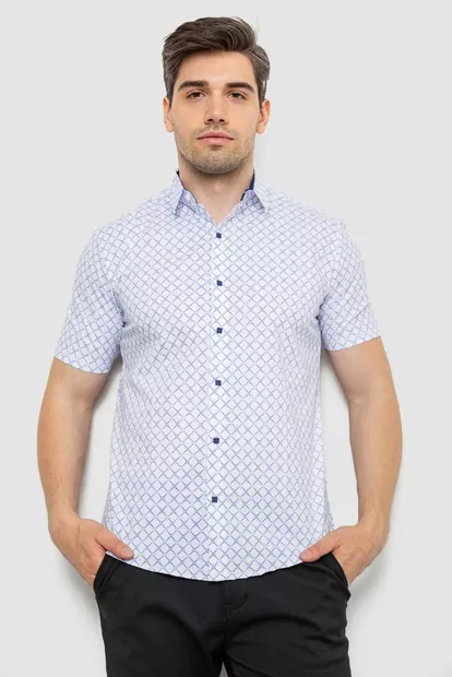 Сорочка чоловіча з принтом  -уцінка, колір білий, 214R7330-U-2