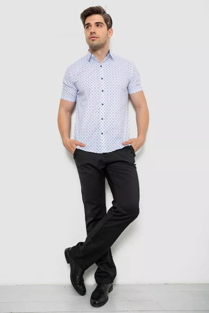 Купить Рубашка мужская с принтом  -уценка, цвет белый, 214R7330-U-4 - Фото №2