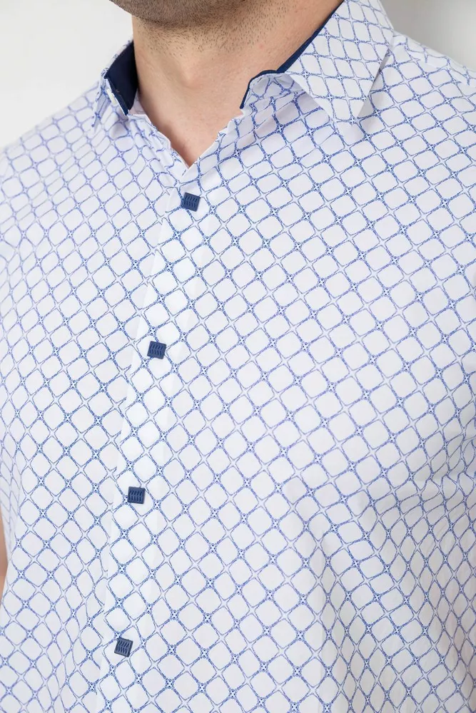 Купить Рубашка мужская с принтом  -уценка, цвет белый, 214R7330-U-4 - Фото №5