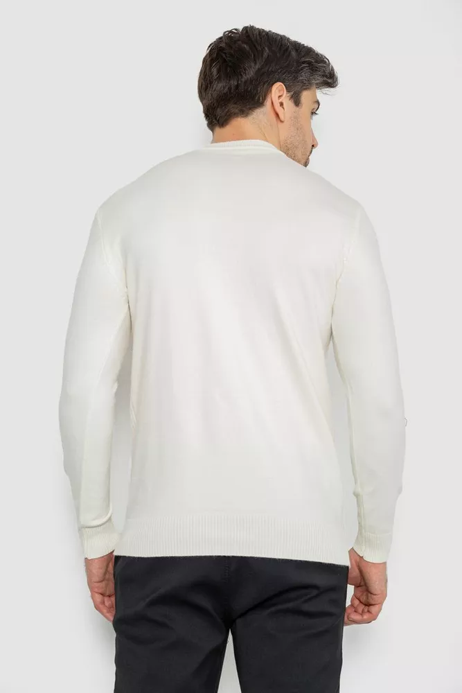Купить Свитер мужской однотонный  -уценка, цвет белый, 242R055-U-8 - Фото №4