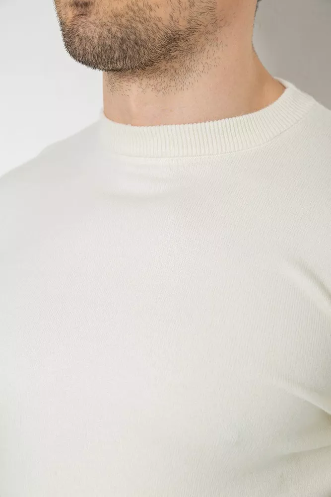 Купить Свитер мужской однотонный  -уценка, цвет белый, 242R055-U-8 - Фото №5