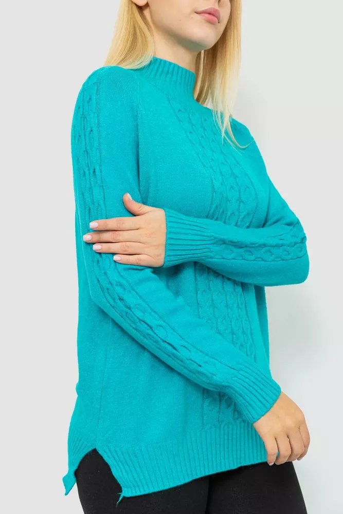 Купити Светр жіночий, колір бірюзовий, 221R20PCS7 - Фото №3