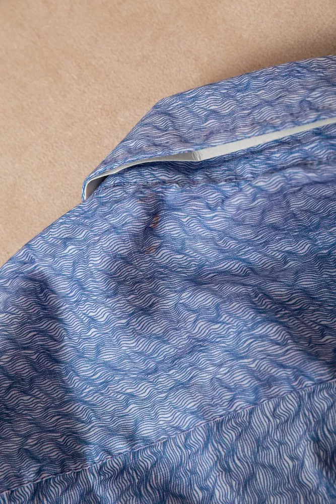 Купить Мужская рубашка с принтом  -уценка, цвет голубой, 186R6917-7-U оптом - Фото №6