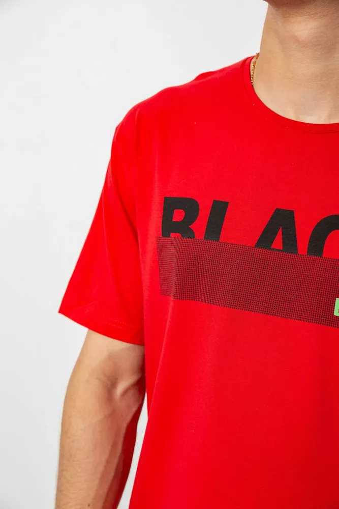 Купити Футболка чоловіча з принтом, колір червоний, 244R356 - Фото №5