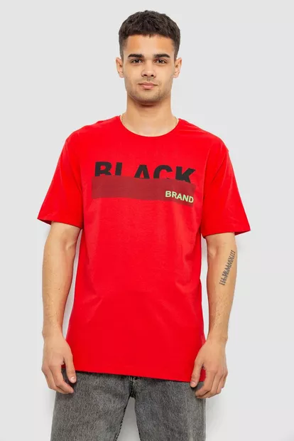 Футболка чоловіча з принтом, колір червоний, 244R356