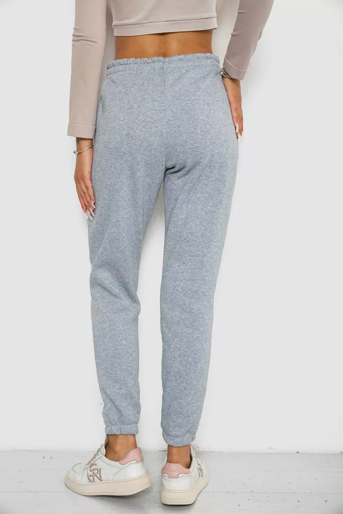 Купить Спортивные штаны женские на флисе  -уценка, цвет светло-серый, 238R57828-1-U - Фото №4