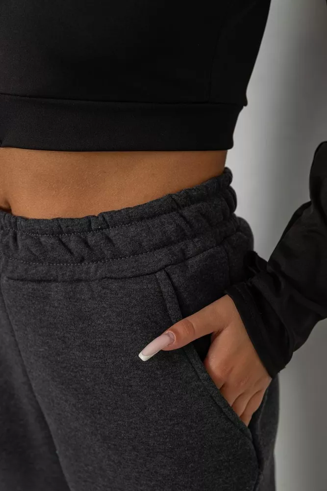 Купить Спортивные штаны женские на флисе  -уценка, цвет серый, 238R58671-1-U-24 - Фото №5