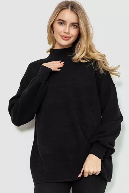 Гольф жіночий вільного крою oversize, колір чорний, 204R165