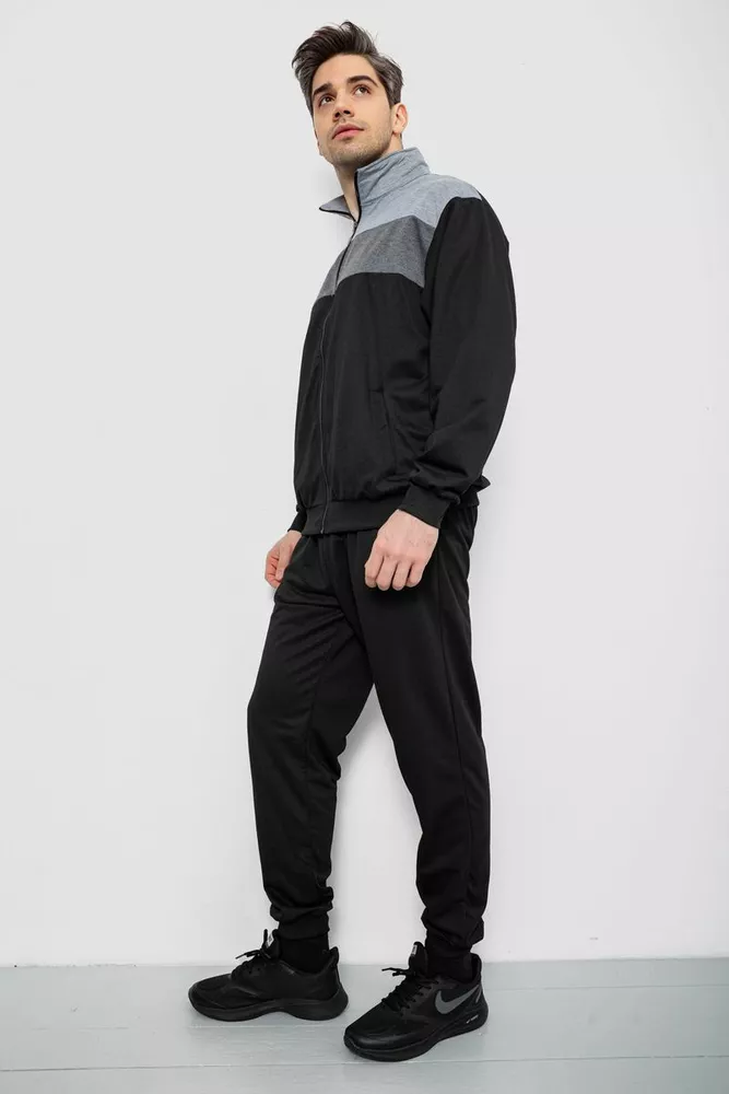 Купить Спортивный костюм мужской, цвет черно-серый, 244R9160 - Фото №3