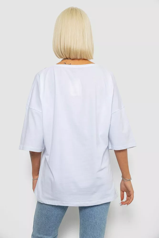 Купити Футболка жіноча з принтом, колір білий, 244R3008 - Фото №4