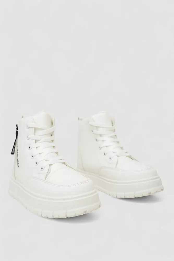 Купити Кросівки жіночі зимові на хутрі, колір білий, 248RBL8 - Фото №3